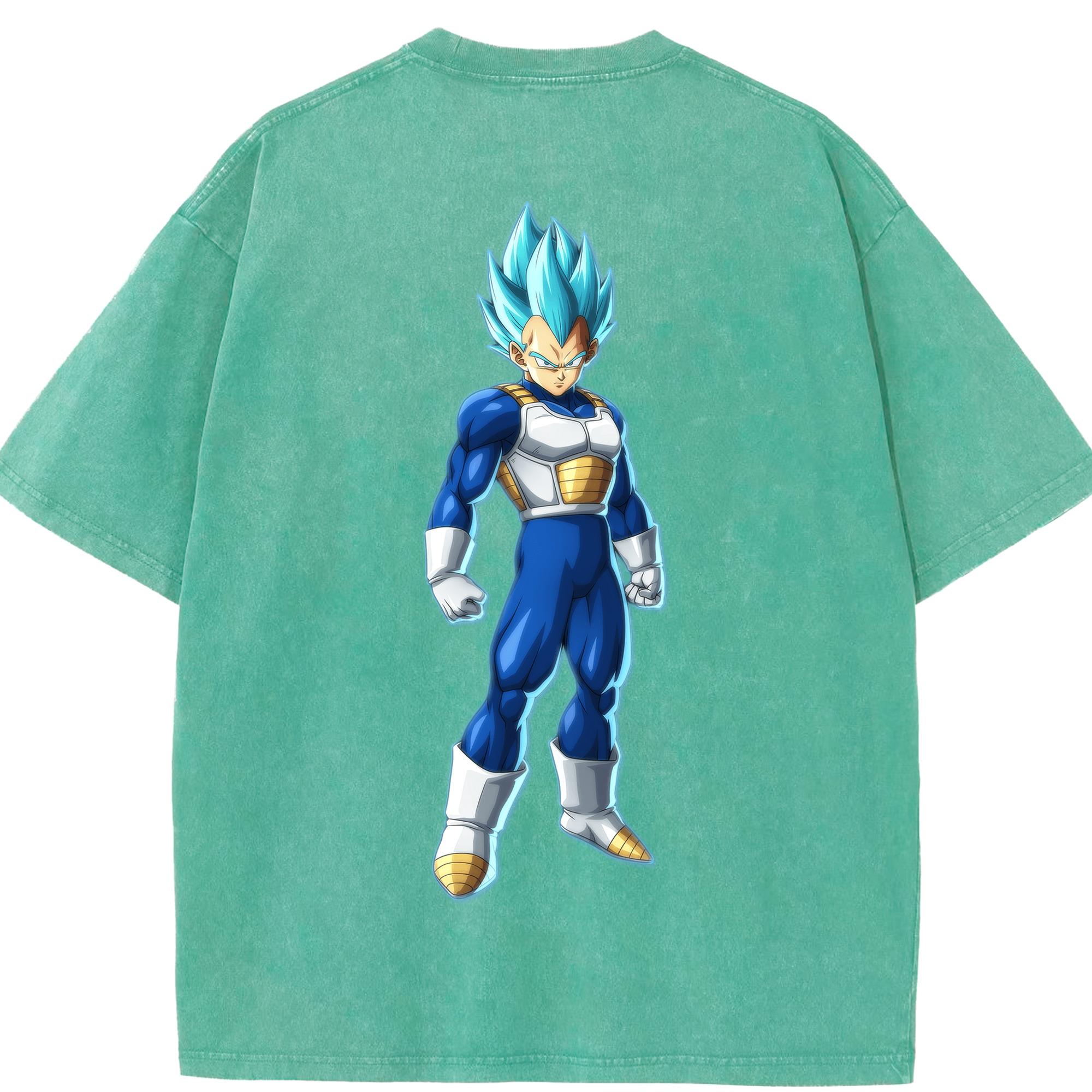 （画像用） ドラゴンボール ベジータ四世（Bejīta Yonsei）DRAGON BALL Vegeta IV 綿100% ヴィンテージ風 半袖Tシャツ（背面プリント）